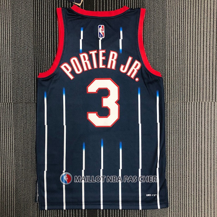 Maillot Houston Rockets Kevin Porter JR. NO 3 Ville 2021-22 Bleu